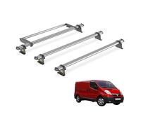 For Vauxhall Vivaro 2001-2014 Roof Rack 3x Bars & Roller UltiBar Trade | Only fits L1 Short Wheelbase with H1 Low Roof with Tailgate, Van Guard, Heavy Duty Steel Roof Bars with ladder roller