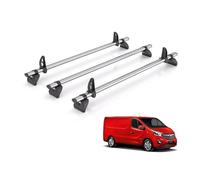 Rhino Roof Rack for Vauxhall Vivaro (2014-2019) 3x Steel Roof Bars [Only Fits Standard (H1) Roof] - Kammbar Fleet - VA3FL