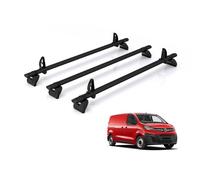 For Vauxhall Vivaro 2019+ Roof Rack Rhino Kammbar Black 3 Bars | 3x Aluminium Roof Bars [JC3BA]