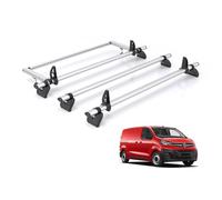 Van Demon Rhino Kammbar Pro Roof Rack For Vauxhall Vivaro 2019+ x3 Aluminium Van Roof Bars and Rear Ladder Roller System (Free Loadstops Included)