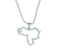 For Venezuela Stainless Steel Map Gold Pendant Necklace,Fashionable and Versatile,for Men Women Brides and Grooms,Wedding Parties,Various Festivals (model8)