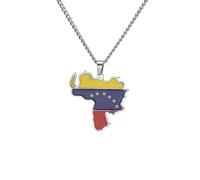 For Venezuela Stainless Steel Map Pendant Necklace Earrings And Ring Set Fashionable And Versatile Suitable For Men And Women Brides And Grooms Suitable For Wedding Parties (gold)