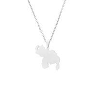 For Venezuela Stainless Steel Map Pendant Necklaces Map Jewelry Gold Color Items for Bridal Women Man Party Gifts Earrings Sets Round Ball Jewelry (Model 2)