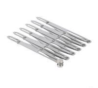 for Versatile Aluminium Seam Gauge Extendable Metal Ruler for Buttonhole Spacer Fold Marking Tailoring Projects Silver(Long 6-Head)