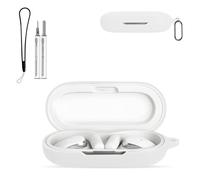 for VIAIM OpenNote AI Voice Recorder Earbuds Case Cover, KONXISA Protective Case with Cleaner Kit&Keychain Accessories&Lanyard, Soft Silicone Protective Cover, Waterproof,Dustproof,Shockproof, White