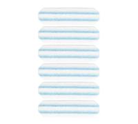 For Vileda H2Pro Flat Mop System Replacement Mop Heads, 6-Pack Blue and White Washable Microfiber Pads for Daily Floor Maintenance and Pet Hair Cleanup, Compatible with Vileda H2Pro Mop Refills