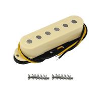 For Vint-age for Aln-ico 5 Guitar Pickup ST Flat-pole Single Coil Pickup Cream, Neck/Middle/Bridge Pickup for Option(Bridge Pickup)
