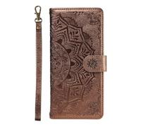 for Vivo V50 Lite 5G Case, Flip PU Leather Shockproof Wallet Phone Cases Embossed Mandala Folio Magnetic Protective Cover with Stand Card Holder Slots for Vivo V50 Lite 5G brown