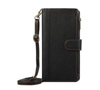 for VIVO V60 Lite 5G Wallet Case, Faux Leather Crossbody Phone Case Zipper with Credit Card Holder, Black