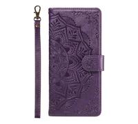 for Vivo Y29 4G Case, Flip PU Leather Shockproof Wallet Phone Cases Embossed Mandala Folio Magnetic Protective Cover with Stand Card Holder Slots for Vivo Y29 4G Purple