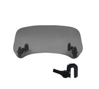 For VOGE Valico DS900X Motorcycle Universal windshield Clamp-On Variable Windscreen Spoiler Extension Motorcycle Wind Deflector(HD Big Gray)