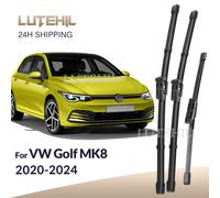 For Volkswagen VW Golf 8 2020-2024 2021 2022 2023 Wiper Front&Rear Wiper Blades Windshield Windscreen Window Brushes 26" 18" 10"