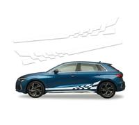 For Volvo C70 facelift Car Side Stripes Decals, Checkered Flag Racing Body Graphic Stickers Vinyl Auto Styling Accessories, 2PCS,B