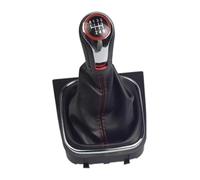 For Volvo For S60 S80 V70 XC70 II 2004-2006 2007 2008 2009 MT 5/6 Speed Gear Shift Knob Sewing Leather Shifter Lever Head Handball Gear Shift Knob(Chrome-6speed-boot)