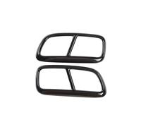 For Volvo XC90 2016-2019 Stainless Steel Car Exhaust Pipe Cover Car Tail Muffler Exhaust Pipe Output Cover Trim(Black)