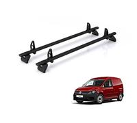 For VW Caddy 2010-2015 Roof Rack Rhino Kammbar Black 2 Bars