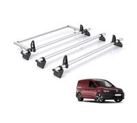 For VW Caddy 2020+ Roof Rack Rhino Kammbar Pro 3 Bars + Roller | Only fits Maxi Wheelbase with Barn Doors, 3x Aluminium Roof Bars With Ladder Roller [KD3PR/BR23]