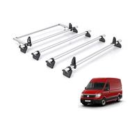 For VW Crafter 2017+ Roof Rack Rhino Kammbar Pro 4 Bars + Roller | Only fits L3 Medium / L4 Long Wheelbase & H2 Low / H3 High Roof Height, 4x Aluminium Roof Bars + Ladder Roller [VC4PR/BR35]