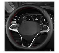 For VW For Atlas For Golf 8 For Mk8 For Polo For Jetta For Passat For B9 For Tiguan For Sharan Hand-stitched Car Steering Wheel Cover Car Steering Wheel Protective Cove(Gray Thread)