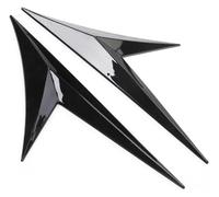 For VW For Goft 4 5 6 7 Gti Car Side Body Fender Door Decor Cover Blade Flank Wing Spoiler Lip Front Bumper Car Front Bumper Grille Set(Black)