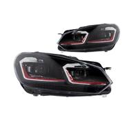 For VW For Golf 6 2009-2012 Car Head Lamp LED Headlights Car Headlight | Upgrade 7.5 Design DRL Signal Lamp Auto Accessories Head Lamp(Red LED,For LHD)