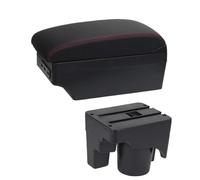 For VW For Golf 6 For Golf 5 Mk6 MK5 For Jetta 5 For Sagitar 2007-2012 Car Armrest Box Retrofit Interior DYDGUTUFB(A1 Black red 7USB)