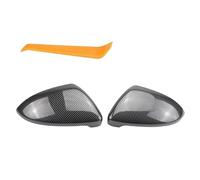 For VW For Golf 7 MK7 MK7.5 GTI R GTE GTD 2013-2020 Rearview Side Wing Mirror Cover Carbon Fiber Pattern Black Replacement CRRYUQWWM(Carbon Fiber Look)
