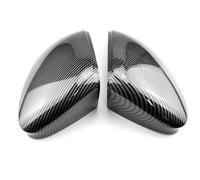 For VW For Golf 8 VIII MK8 2021 ABS Bright Black/Carbon Look Side Mirror Covers Car Rearview Mirror Covers Caps(With Side Assist-1)