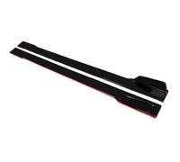 For VW For Golf MK6 MK7 GTI For Jetta 2015-2021 78.7" Side Skirt Spoiler Lip Rocker Panel Body Kit Winglet Lip Side Steps(Black with Red side)