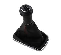 for VW for P&assat B6 B7 CC 3C for Golf 7 for Bora 5 6 Speed Car Manual Gear Shift Knob with Gaitor Leather Boot Cover Stick Lever (Color : 6 Speed Silver)(5 Speed)