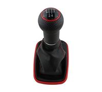 for VW for P&assat B6 B7 CC 3C for Golf 7 for Bora 5 6 Speed Car Manual Gear Shift Knob with Gaitor Leather Boot Cover Stick Lever (Color : 6 Speed Silver)(5 Speed Red)
