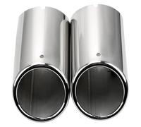 For Vw For Passat B7 CC For Tiguan 2011 2012 2013 2014 2015 2pcs Car Exhaust Pipe Tip Muffler Covers Decorative Tailpipe Titanium Black Exhaust Tail Pipe(Silver)