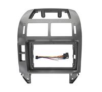 For VW For Polo 2004 2005 2006 2007 2008 2009 2010 Car Fascia Navigation Fascias Dash Frame 9" Android Multimedia Player OOPUHKSY(Frame-silver-cord)