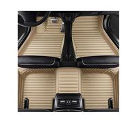 For VW For Polo 2006-2023 For Polo GTI 2012-2017 Custom Stripe Leather Car Floor Mats Waterproof Foot Mats Carpet(Beige,2019-2023)