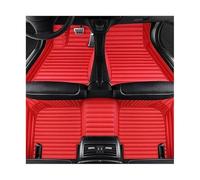 For VW For Polo 2006-2023 For Polo GTI 2012-2017 Custom Stripe Leather Car Floor Mats Waterproof Foot Mats Carpet(Red,2019-2023)