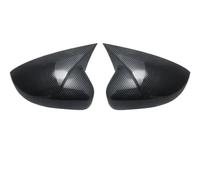 For VW For Polo Mk5 6R 6C V 2009-2017 Side Wing Rear View Rearview Mirror Cover Case Caps Shell Replace Gloss Black(Carbon fiber pattern)