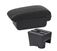 For VW For POLO Mk5 6R For Vento 2010-2018 Car Armrest Box Center Storage Box Interior Accessories DYDGUTUFB(A Black white line)