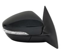 For VW For Scirocco 2009-2018 Side Mirrors 13 Wires Manual Folding Electrically Adjustable Turn Signals Heated Indicators Memory Auto Electric Mirrors(Black-Right(Driver Side),13 Wire)