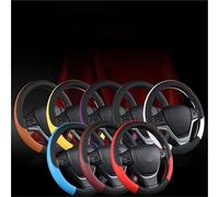 For VW For T4 For T5 For T6 For Multivan For Caravelle Steering Wheel Protective Cover Steering Wheel For Glo Leather Steering Cover(White)