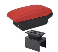 For VW For Tcross Car Armrest Box Center Storage Box USB Charging Interior Details Accessories RESPUNEKBAH(B4 red 3USB)