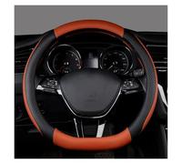 For VW For Teramont For Atlas For T-Roc For T-cross 2017-2021 D Shape Car Steering Wheel Cover Anti-slip And Wear-resistant Wheel Sleeve Protector(Coffee)