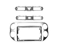 For VW For Tiguan 2011-2016 Car Radio Frame Stereo CD DVD Dash Fascia Mount Trim Panel Bezel Faceplate QAQMHVCVB(Silver)