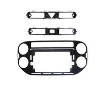 For VW For Tiguan 2011-2016 Car Radio Frame Stereo CD DVD Dash Fascia Mount Trim Panel Bezel Faceplate POMPOMPUR(Black)