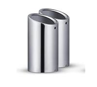 For VW For Tiguan MK2 2017 2018 2019 Stainless Steel Car Exhause Tail Throat Pipe Trim Accessories Styling Parts Exhaust Tip Tail Pipe Trim(SILVER 2PCS)