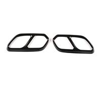 For VW For Touareg 2019-2021 Auto Exterior Accessories Car Tail Throat Frame Rear Exhaust Muffler Pipe Cover Trim(Black)