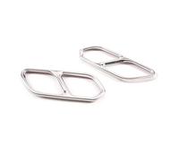 For VW For Touareg CR7 2018 2019 2020 2021 Stainless Steel Black Car Rear Left Right Exhaust Muffler Pipe Tip Cover Trim Decor PYPFQUMQGR(Silver)