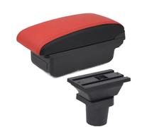 For VW For Up 2009 2010-2020 Car Armrest Box Center Console Storage Box Interior Accessories WEFOLCC(A5 Red black No USB)