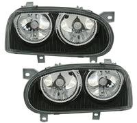 For VW GOLF 3 III 1991-1997 Headlights Clear Glass Black Left + Right