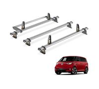 Van Guard Roof Rack for VW ID Buzz 2022+ 3 Steel Roof Bars, Rear Ladder Roller with Loadstops [Only fits SWB Models] - UltiBar Trade - VG347-3/VGR-15