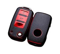 For VW Polo Tiguan Passat Golf Jetta Lavida Skoda Octavia Car Key Case Car Key Full Cover Protection Bag(Red)